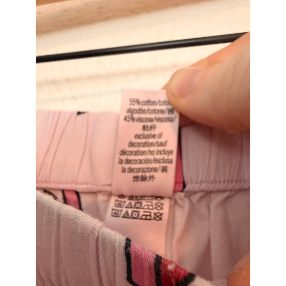 Victorias Secret Pink Heart Print Pajama Set Cotton Viscose Long Sleeve Pants M - Picture 8 of 10